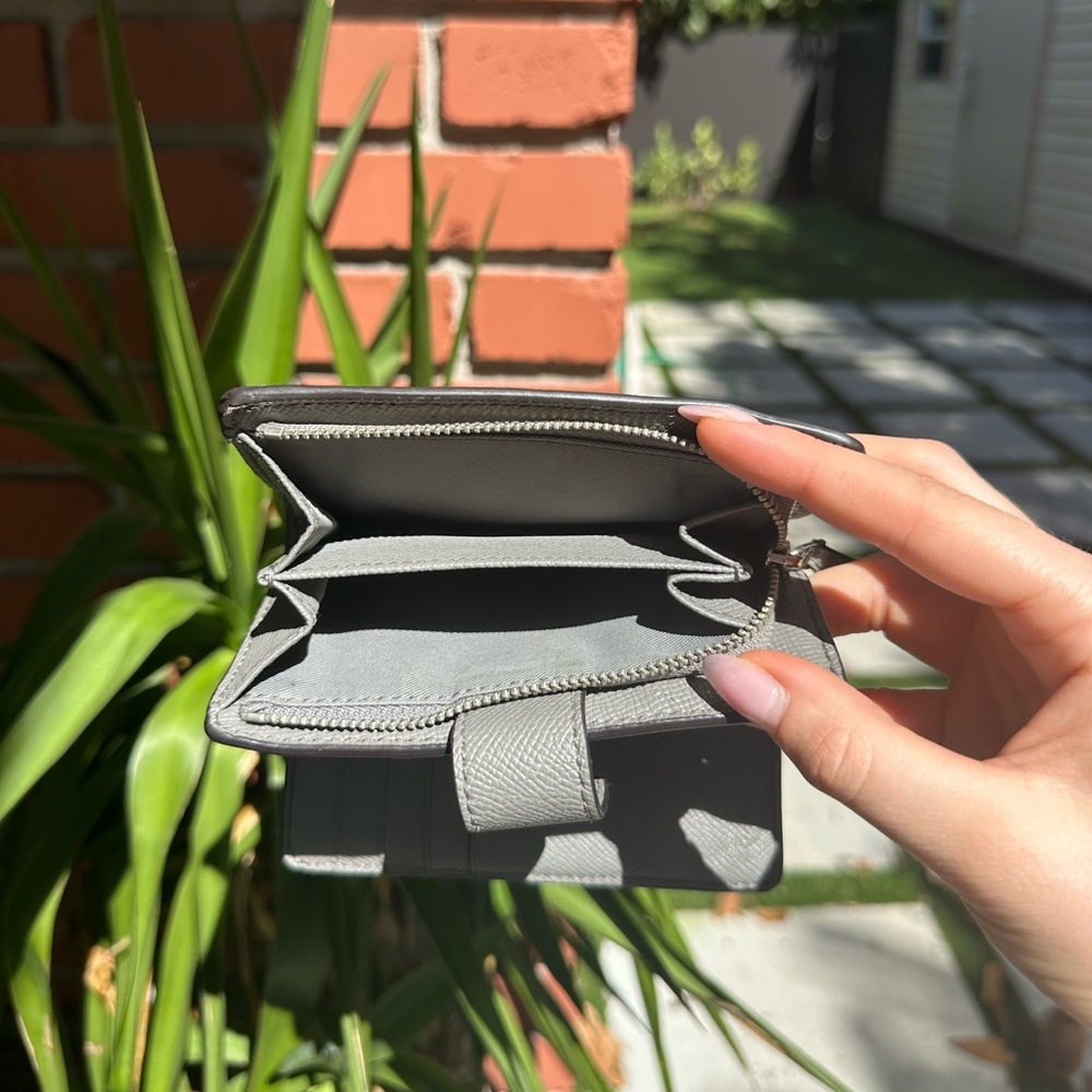 Coach bifold wallet grey leather - Picture 6 of 6